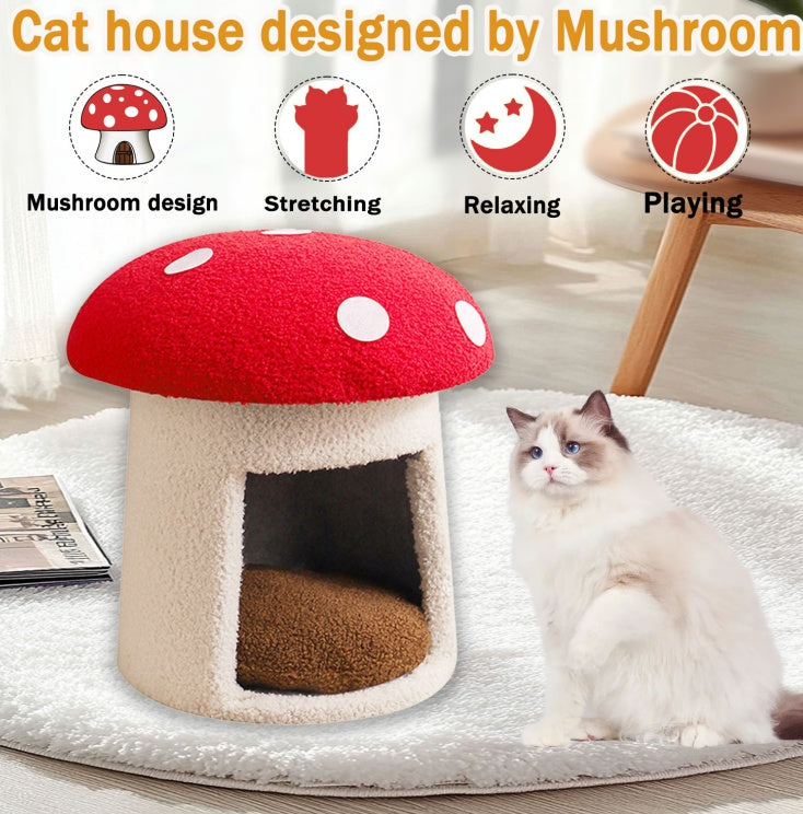 Creative Large Umbrella Mushroom Pet Cove for Cats & Dogs
