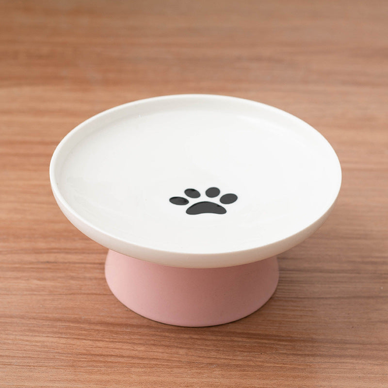 Elevated Vertebrae & Whisker Protective Ceramic Food Bowl for Cats