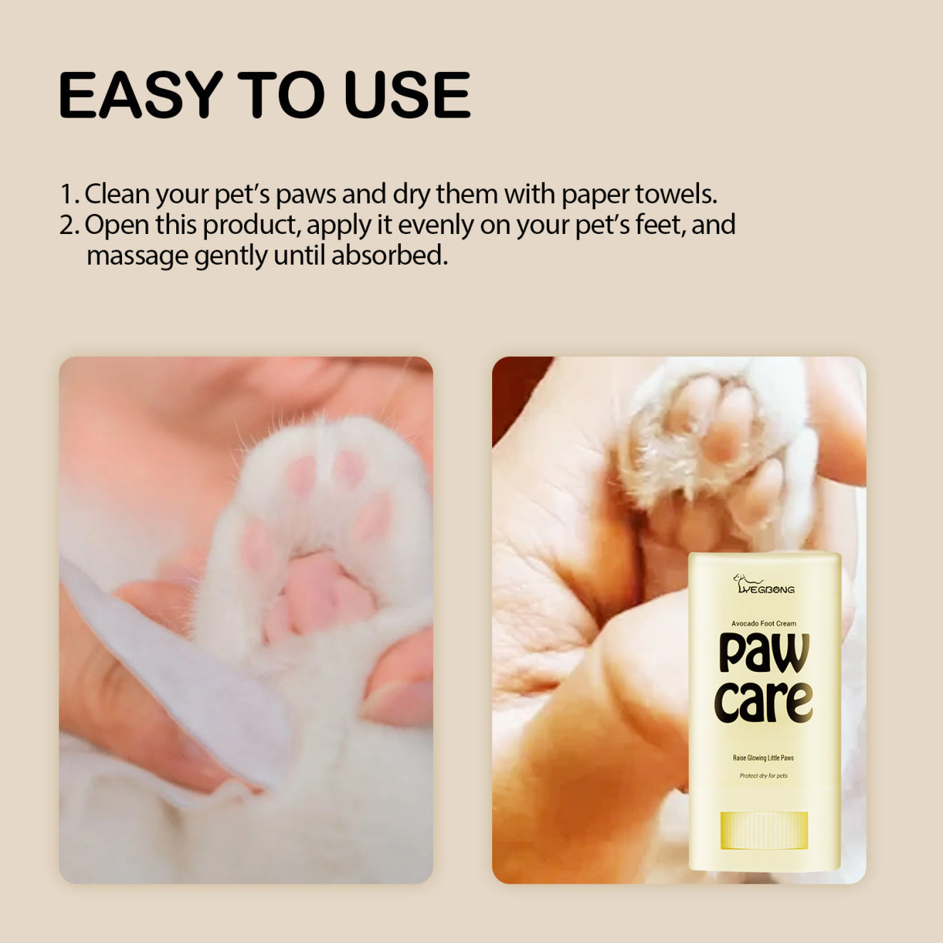 Yegbong Avocado Foot Balm Cleansing Care + Moisturizing and Crack-protection for Cats & Dogs