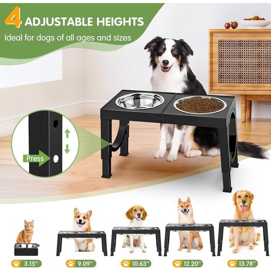Xia Z Fashion Elevated Feeding Table with Double Bowls for Dogs