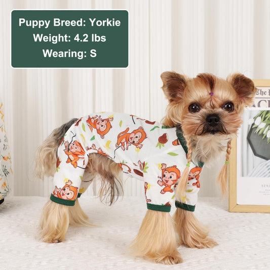 Cute Comfortable Monkey Pajamas for Small Dogs