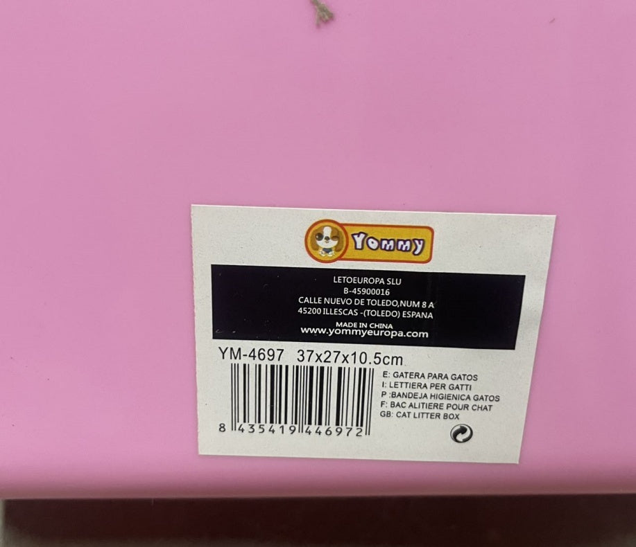 Vibrant Pink & White Cat Litter Box with Scooper (Easy Cleaning)