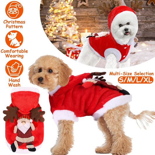 Christmas Themed Santa Claus Reindeer Antlers Costume for Dogs & Cats